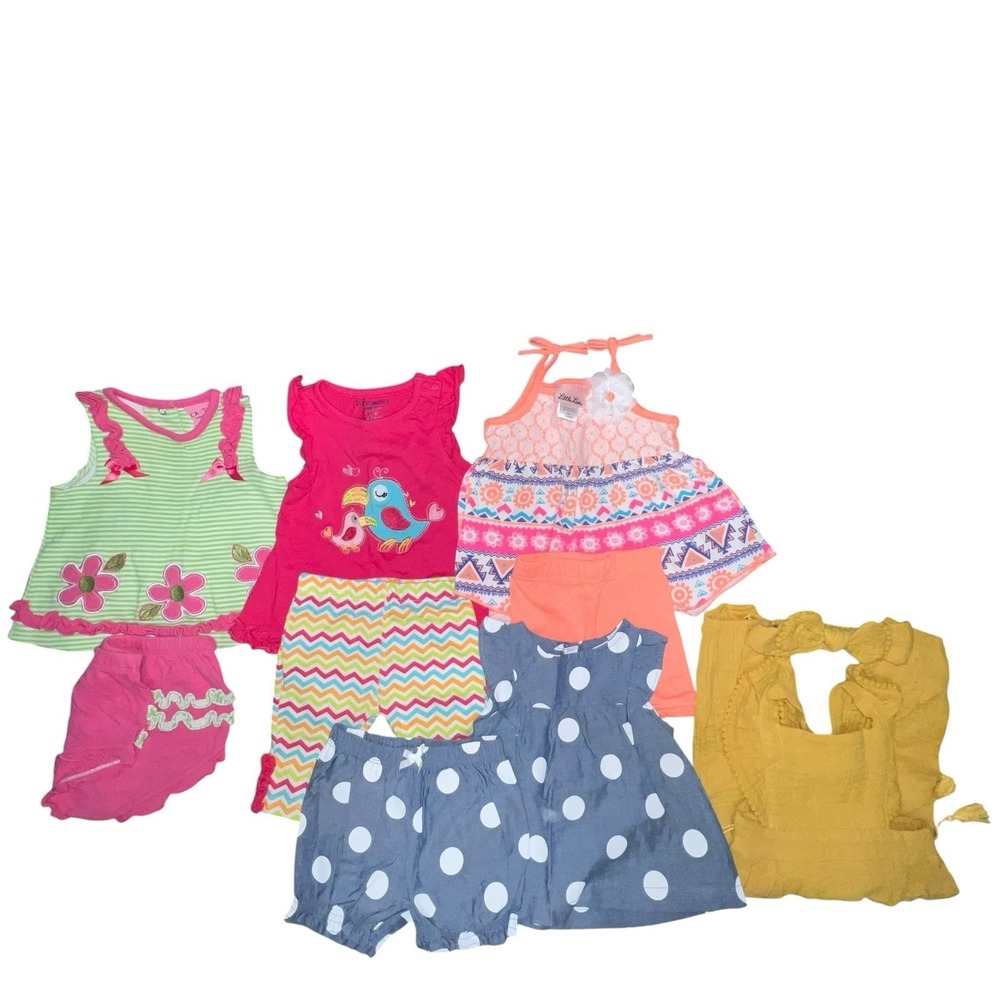 Bundle Of 5 Baby Girls 2‎ Piece Outfits Sets 3-6M Summer Tropical Floral Cute